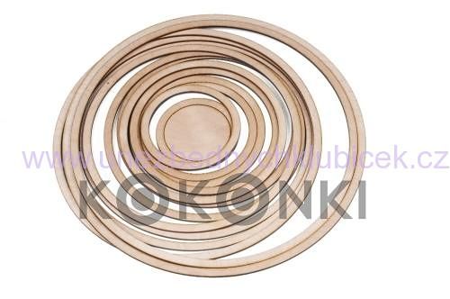 Sada dřevěných obručí  6–30 cm – 13 ks